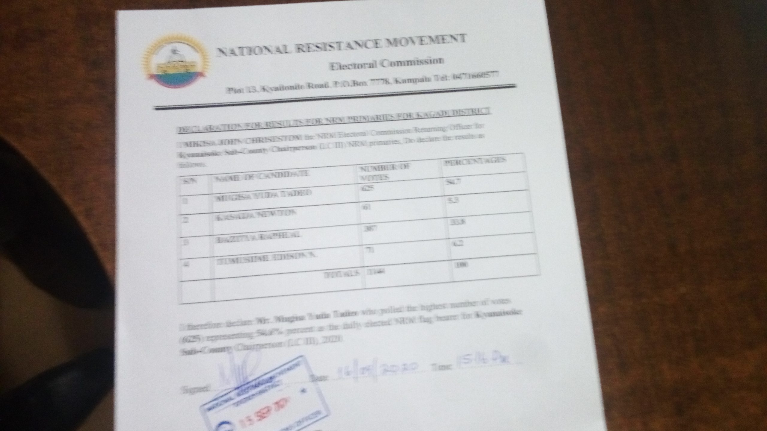 You are currently viewing Mugisa Jude Tadeo wins NRM flag bearer for Kyanaisoke sub county race